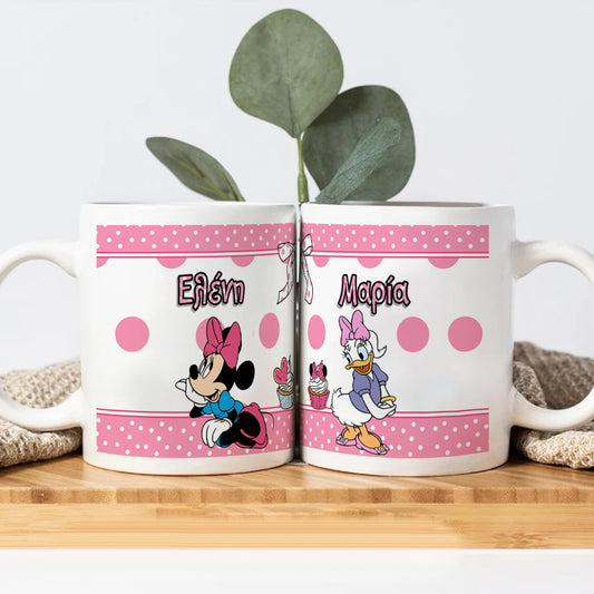 🎀 Κούπα Βάπτισης Minnie & Daisy – Για τα πιο αγαπημένα δίδυμα κοριτσάκια! 💕