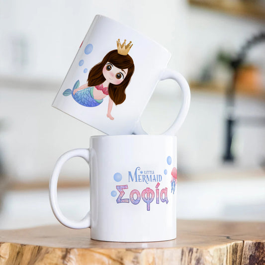 🧜‍♀️✨ Κούπα Βάπτισης για Κορίτσι – Θέμα Γοργόνα 🐚💖