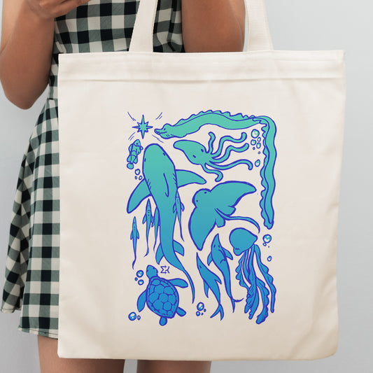 Οικολογική Τσάντα με Θαλάσσια Ζώα